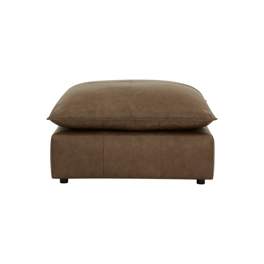 Cali Brown Leather Ottoman