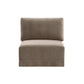 Willow Performance Velvet Modular Armless Chair - Taupe