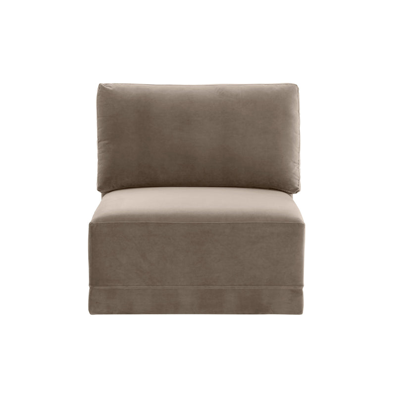 Willow Performance Velvet Modular Armless Chair - Taupe