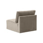 Willow Performance Velvet Modular Armless Chair - Taupe