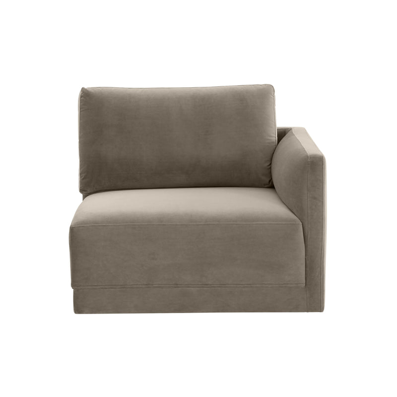 Willow Performance Velvet Modular RAF Corner Chair - Taupe