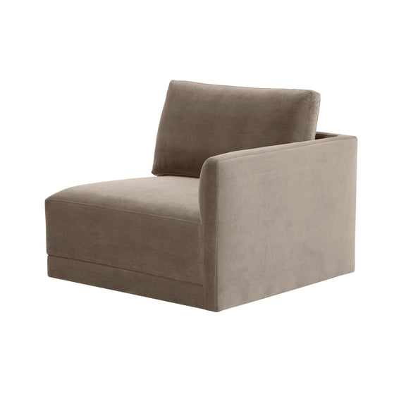 Willow Performance Velvet Modular RAF Corner Chair - Taupe