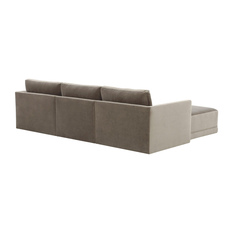 Willow 4-Piece Performance Velvet Modular Sectional - Taupe