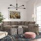 Willow 5-Piece Performance Velvet Modular L Sectional - Taupe