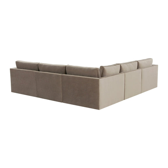 Willow 5-Piece Performance Velvet Modular L Sectional - Taupe