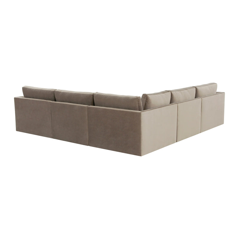 Willow 5-Piece Performance Velvet Modular L Sectional - Taupe