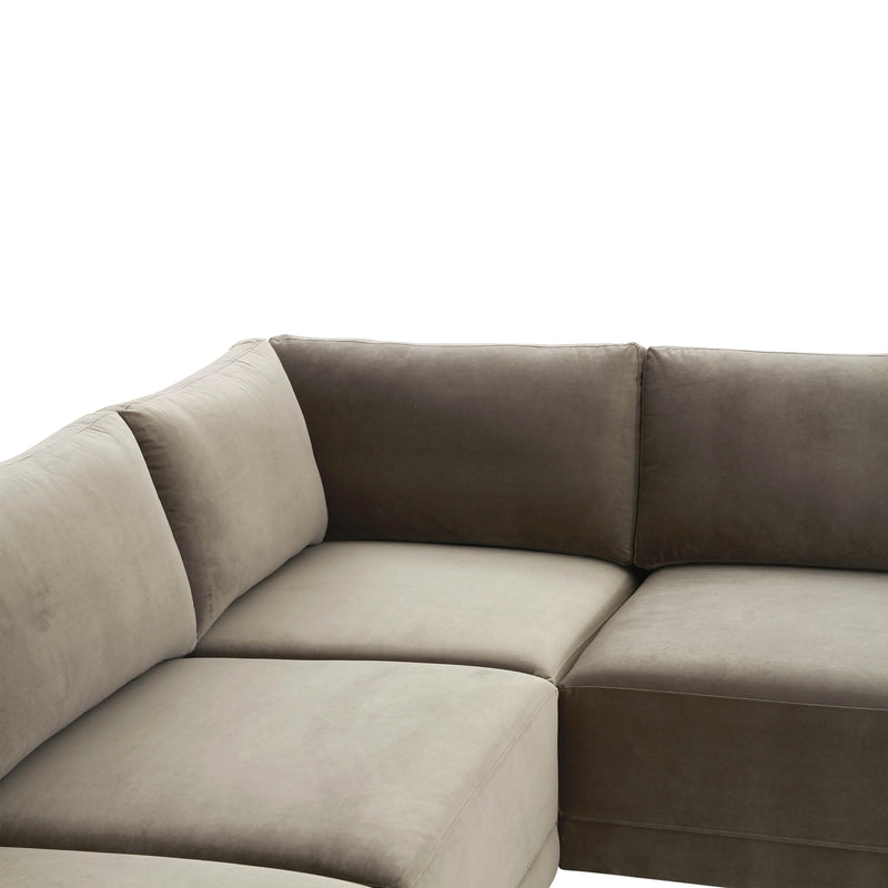 Willow 5-Piece Performance Velvet Modular L Sectional - Taupe