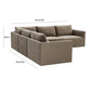 Willow 5-Piece Performance Velvet Modular L Sectional - Taupe