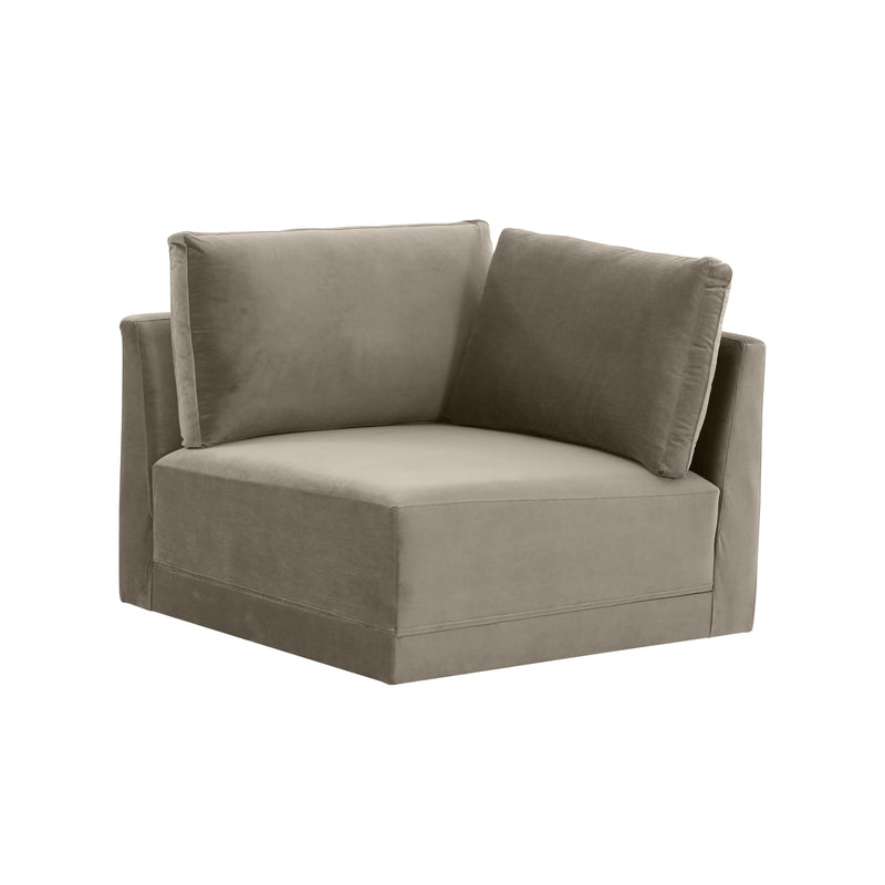 Willow Performance Velvet Modular Corner Chair - Taupe