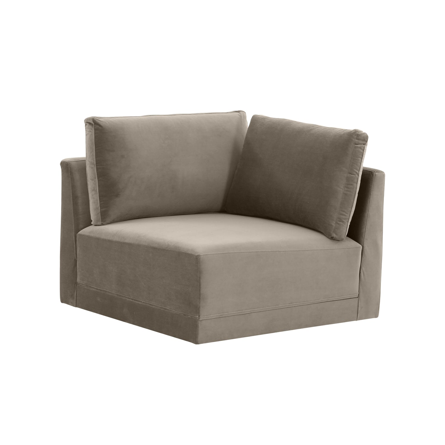 Willow Performance Velvet Modular Corner Chair - Taupe