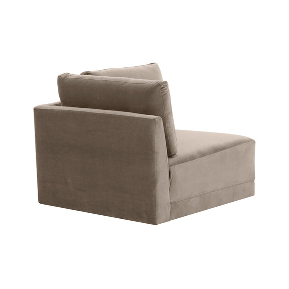 Willow Performance Velvet Modular Corner Chair - Taupe