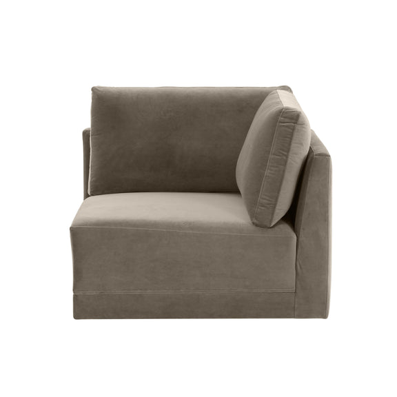 Willow Performance Velvet Modular Corner Chair - Taupe