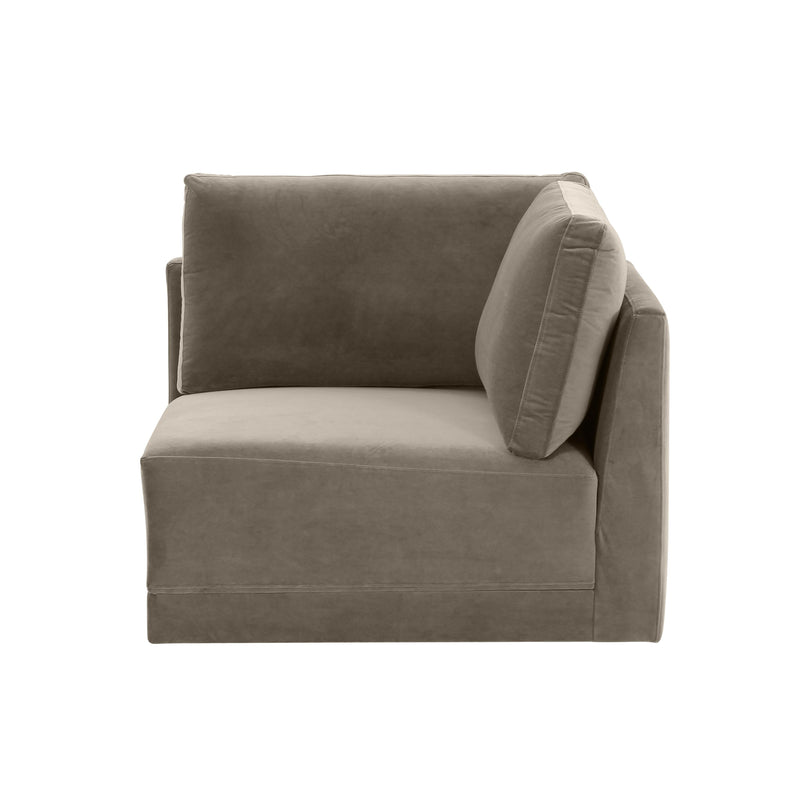 Willow Performance Velvet Modular Corner Chair - Taupe