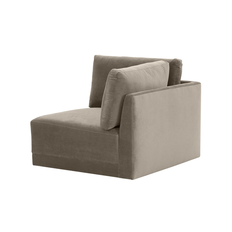 Willow Performance Velvet Modular Corner Chair - Taupe
