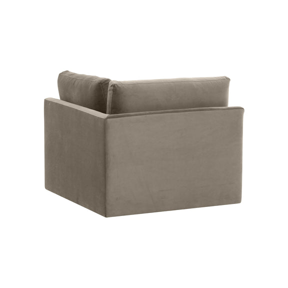 Willow Performance Velvet Modular Corner Chair - Taupe