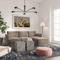 Willow Performance Velvet Modular Ottoman - Taupe