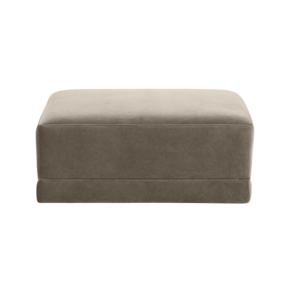Willow Performance Velvet Modular Ottoman - Taupe