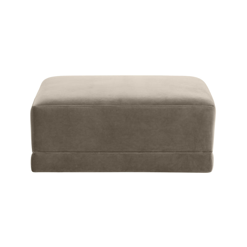 Willow Performance Velvet Modular Ottoman - Taupe