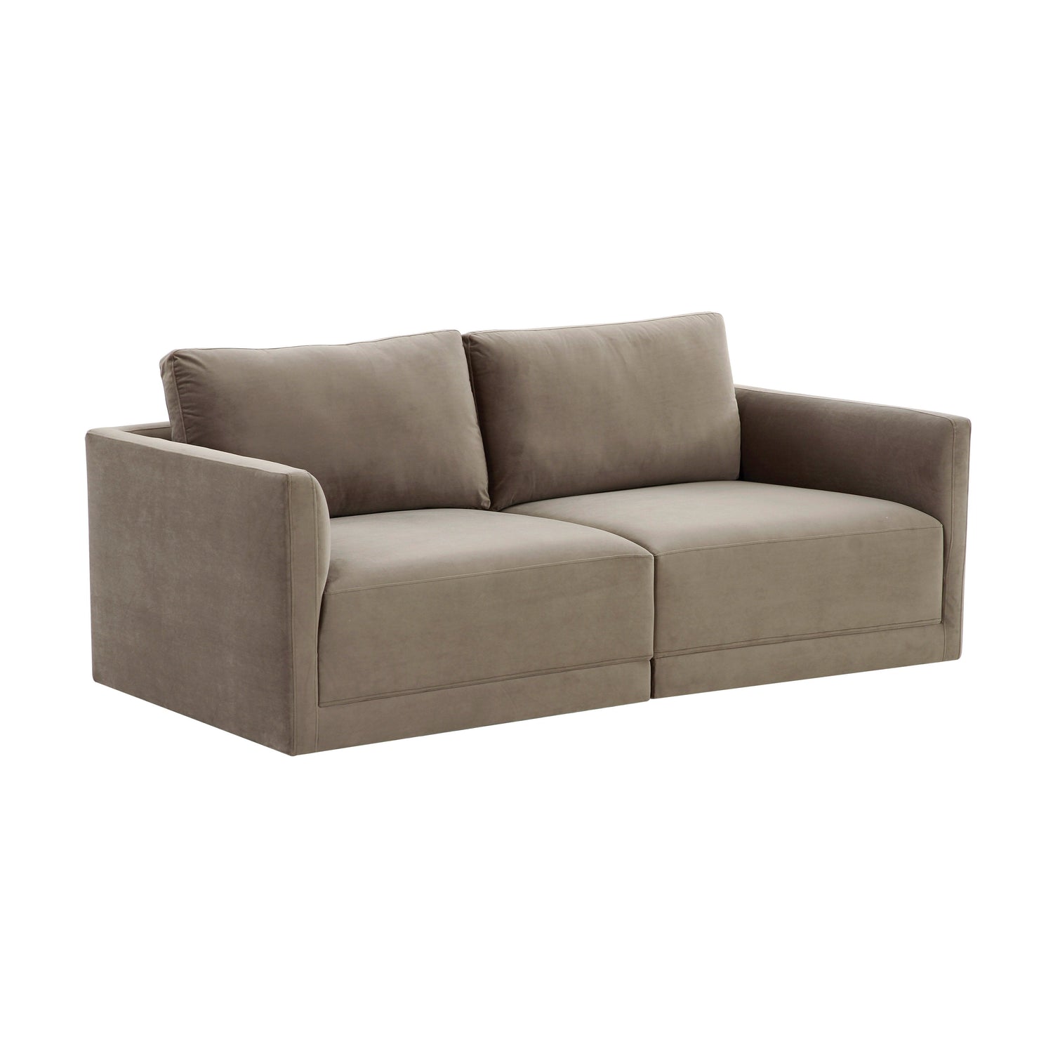 Willow 74" Performance Velvet Modular Loveseat - Taupe