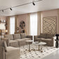 Willow 74" Performance Velvet Modular Loveseat - Taupe