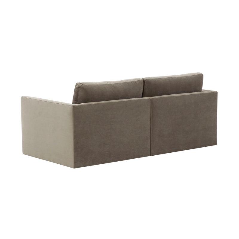 Willow 74" Performance Velvet Modular Loveseat - Taupe