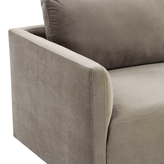 Willow 74" Performance Velvet Modular Loveseat - Taupe