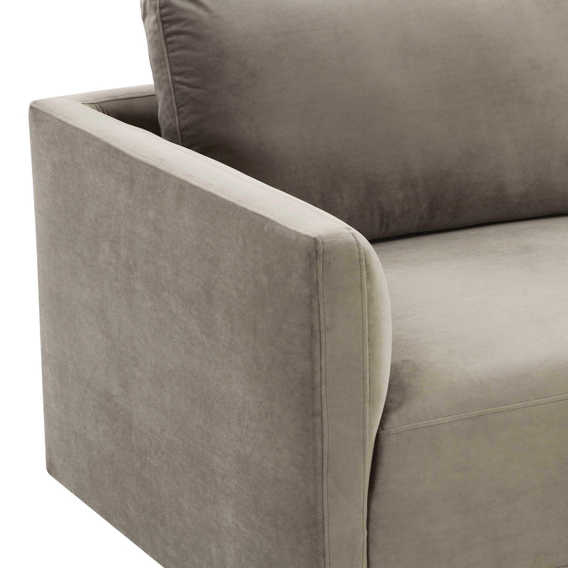 Willow 74" Performance Velvet Modular Loveseat - Taupe