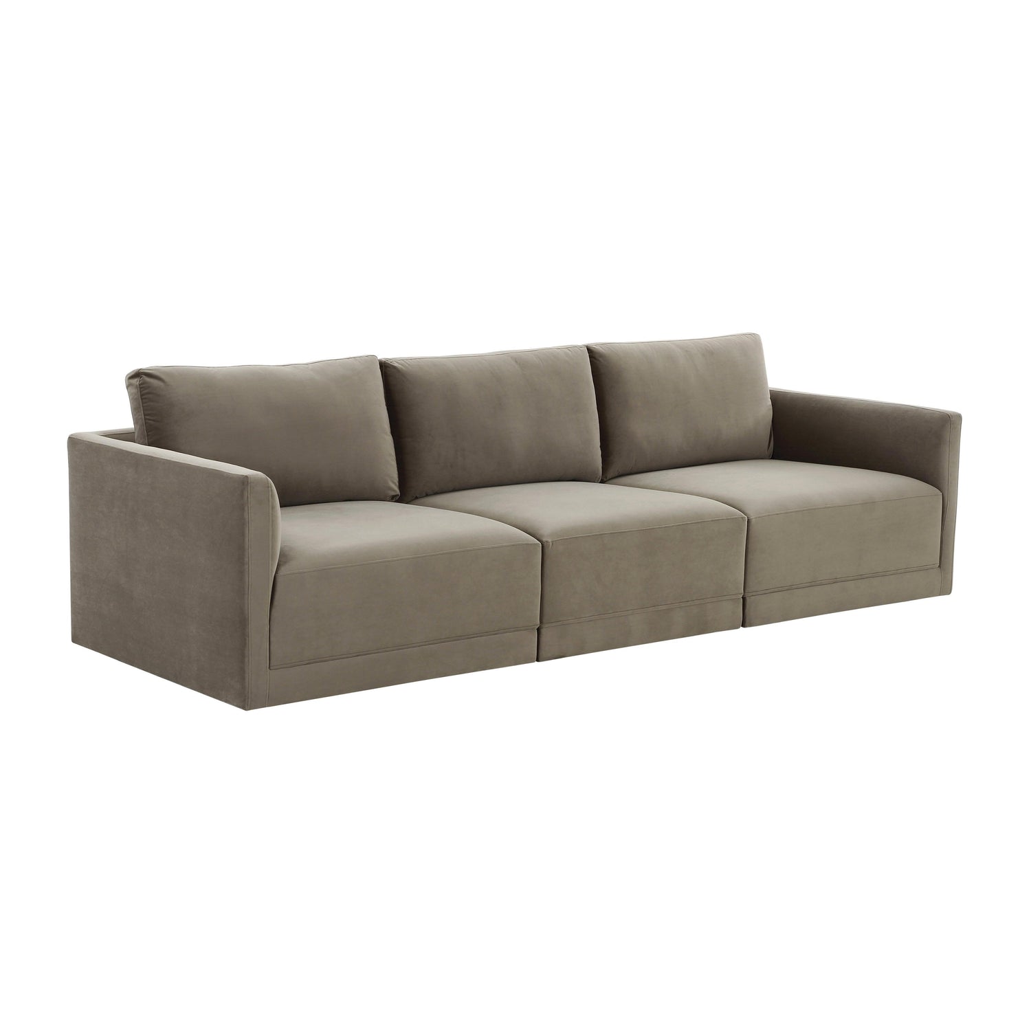 Willow 105" Performance Velvet Modular Sofa - Taupe