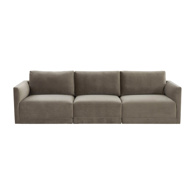 Willow 105" Performance Velvet Modular Sofa - Taupe