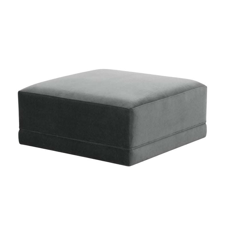 Willow Performance Velvet Modular Ottoman - Charcoal