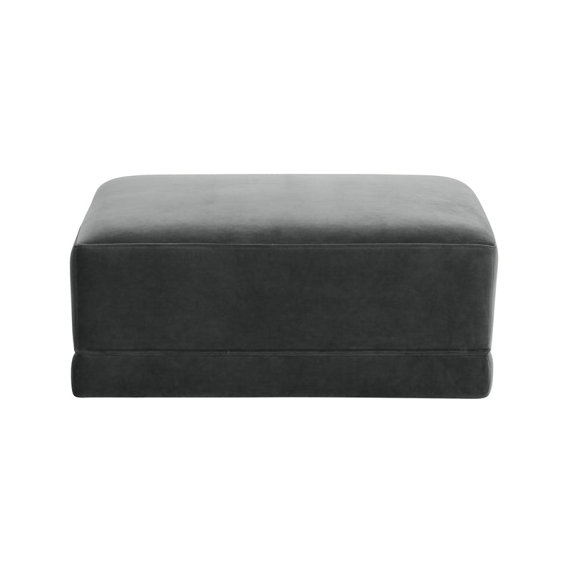 Willow Performance Velvet Modular Ottoman - Charcoal