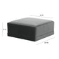 Willow Performance Velvet Modular Ottoman - Charcoal