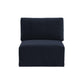 Willow Performance Velvet Modular Armless Chair - Navy