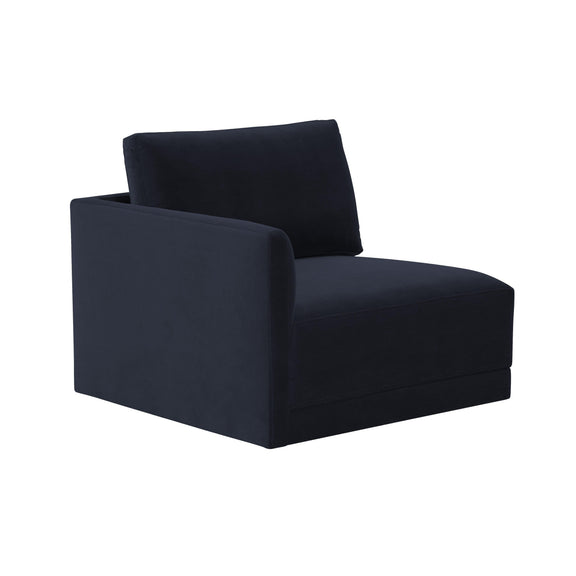 Willow Performance Velvet Modular LAF Corner Chair - Navy