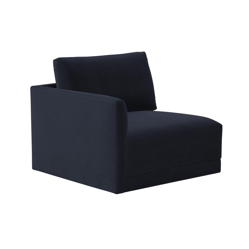 Willow Performance Velvet Modular LAF Corner Chair - Navy