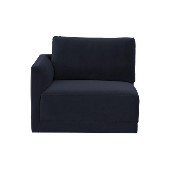 Willow Performance Velvet Modular LAF Corner Chair - Navy