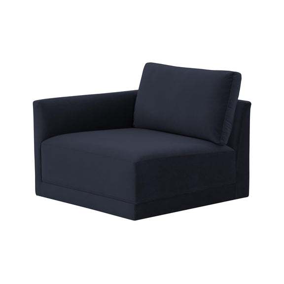 Willow Performance Velvet Modular LAF Corner Chair - Navy