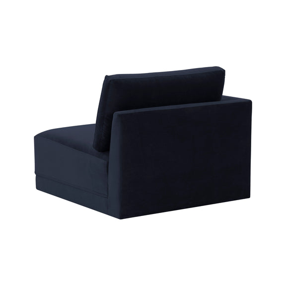 Willow Performance Velvet Modular LAF Corner Chair - Navy