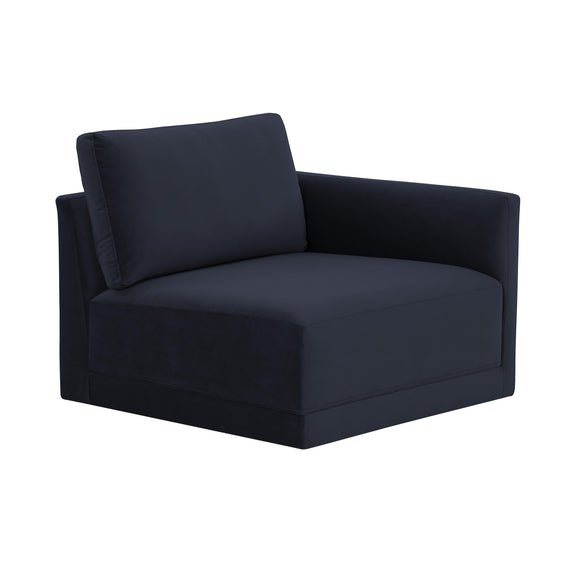 Willow Performance Velvet Modular RAF Corner Chair - Navy