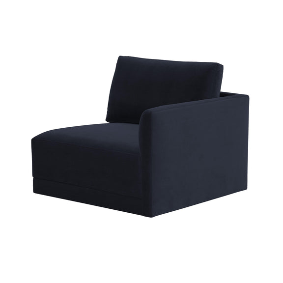 Willow Performance Velvet Modular RAF Corner Chair - Navy