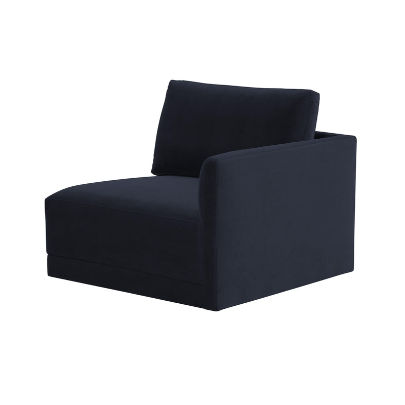 Willow Performance Velvet Modular RAF Corner Chair - Navy