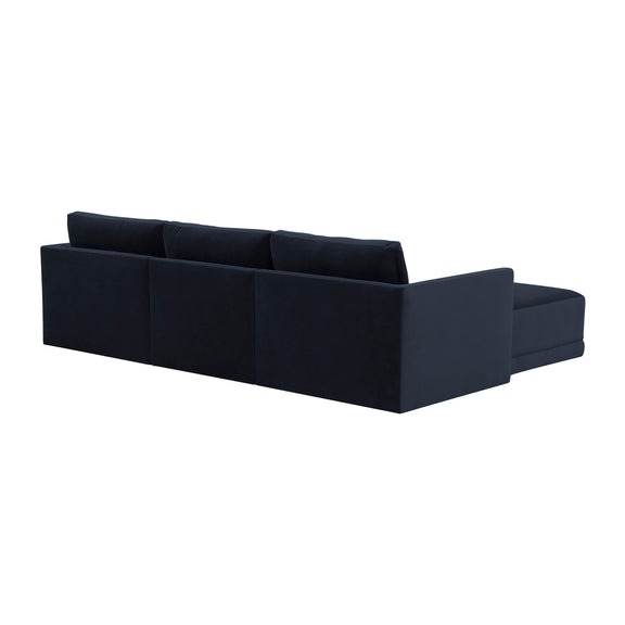 Willow 4-Piece Performance Velvet Modular Sectional - Navy