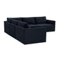 Willow 5-Piece Performance Velvet Modular L Sectional - Navy