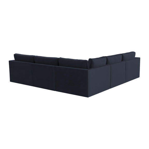 Willow 5-Piece Performance Velvet Modular L Sectional - Navy