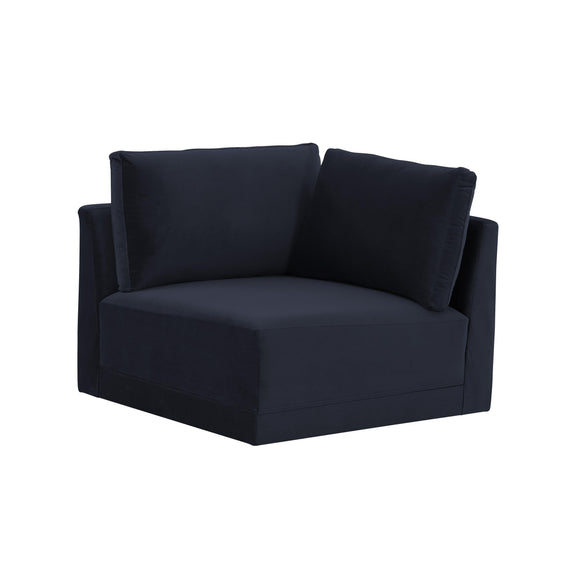 Willow Performance Velvet Modular Corner Chair - Navy