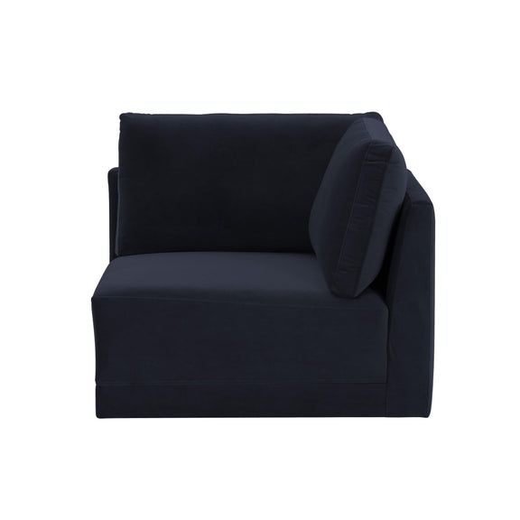 Willow Performance Velvet Modular Corner Chair - Navy