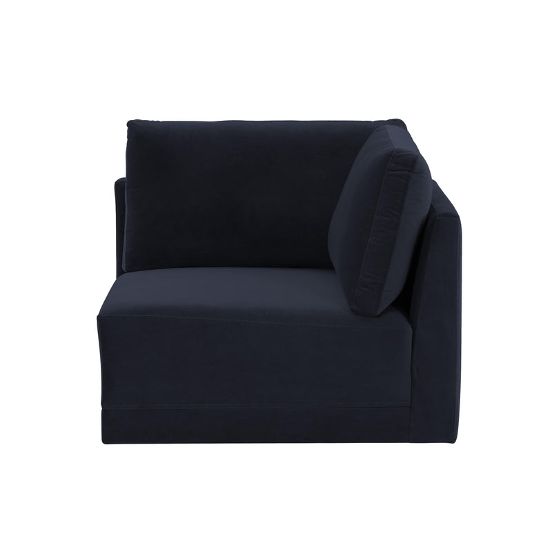 Willow Performance Velvet Modular Corner Chair - Navy