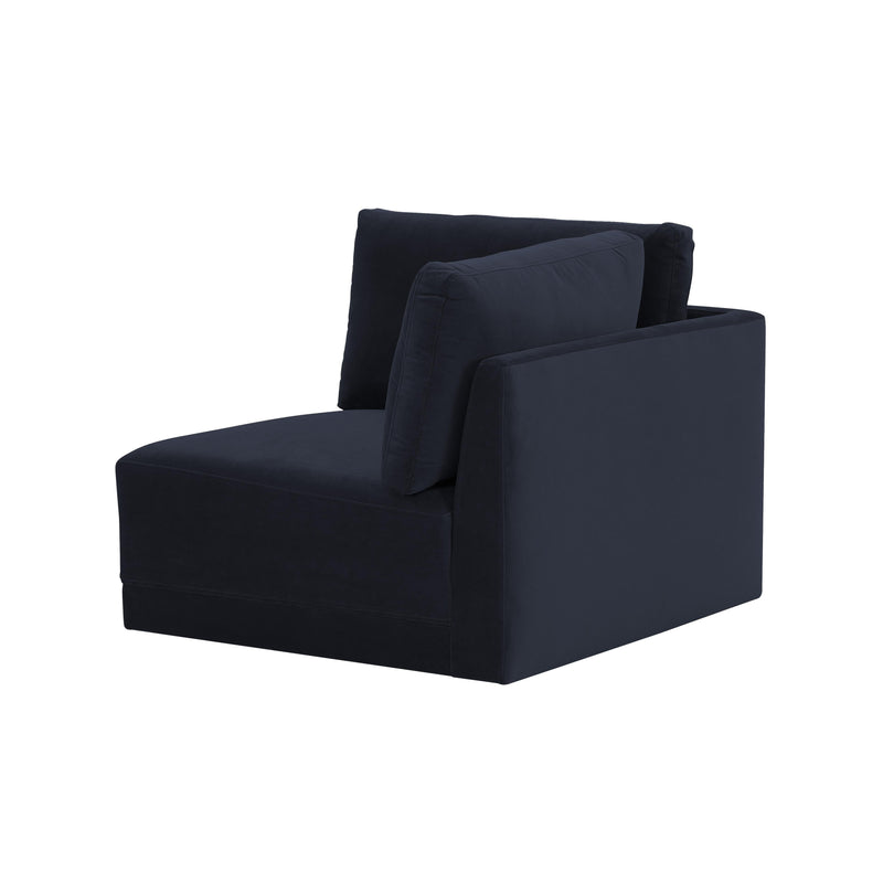 Willow Performance Velvet Modular Corner Chair - Navy