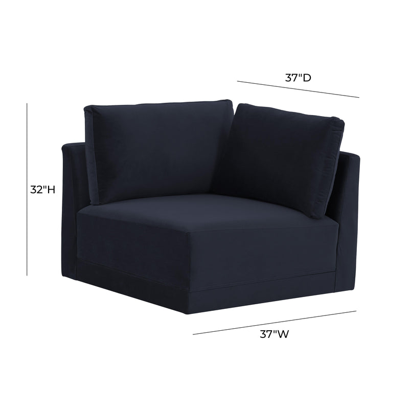 Willow Performance Velvet Modular Corner Chair - Navy