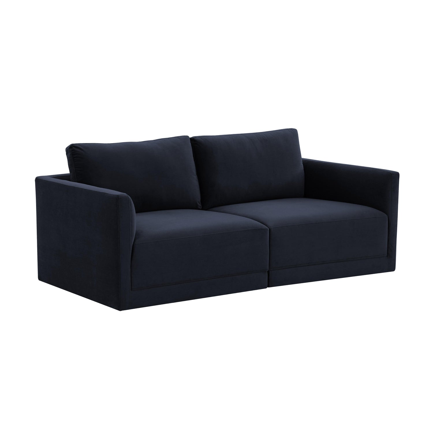 Willow 74" Performance Velvet Modular Loveseat - Navy